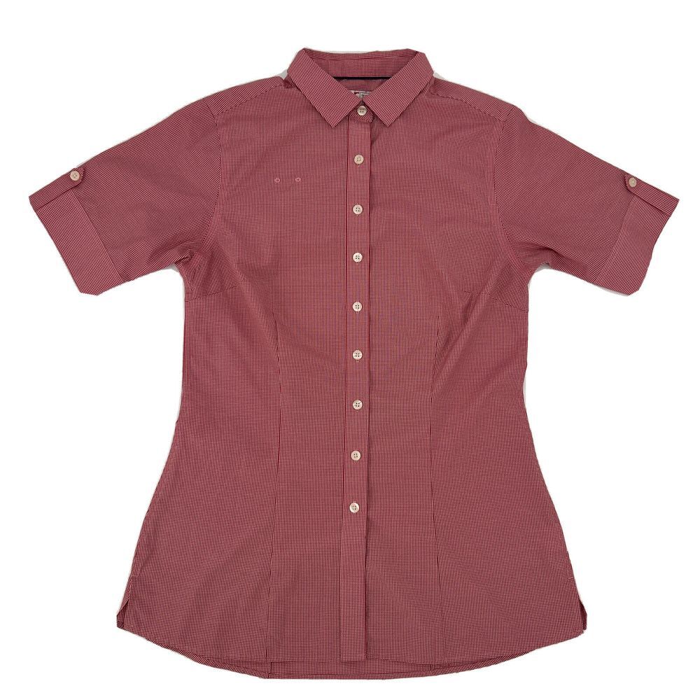 Chik Fil A‎ Uniform Shirt Women's S Red White Check Team Style Oobe Button Up